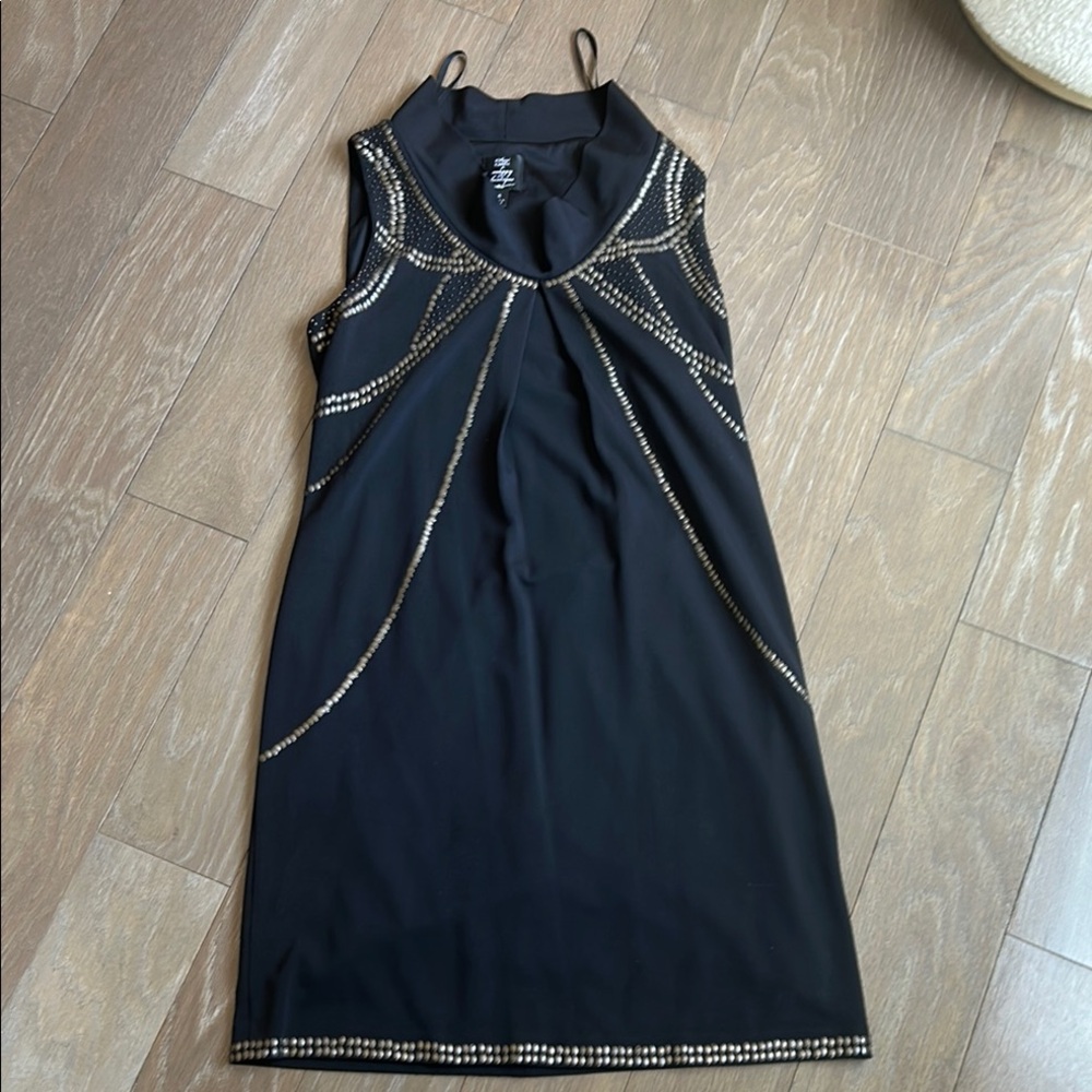 Suzi Chin for Maggy Boutique Black Sheath Sleeveless Mini Dress